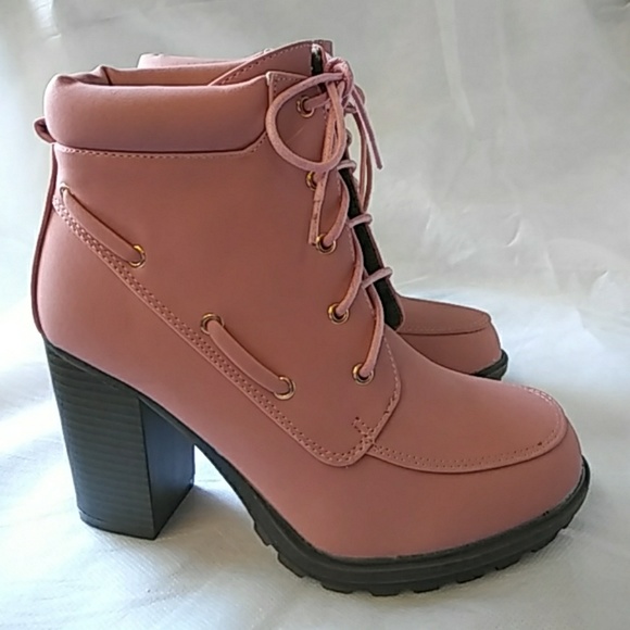 Women's Pink Contrast-Collar Elvy Bootie - Picture 4 of 8